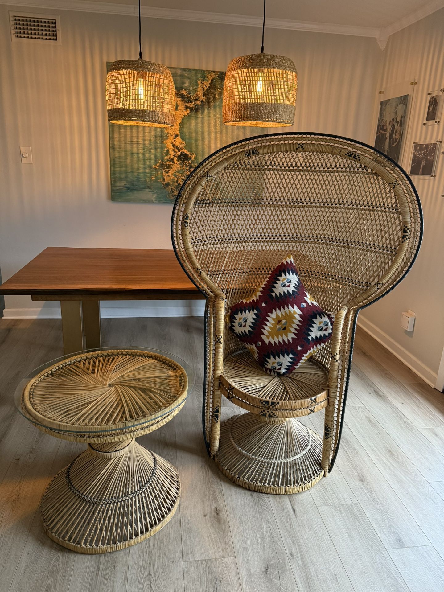 Rattan Peacock Chair And Table