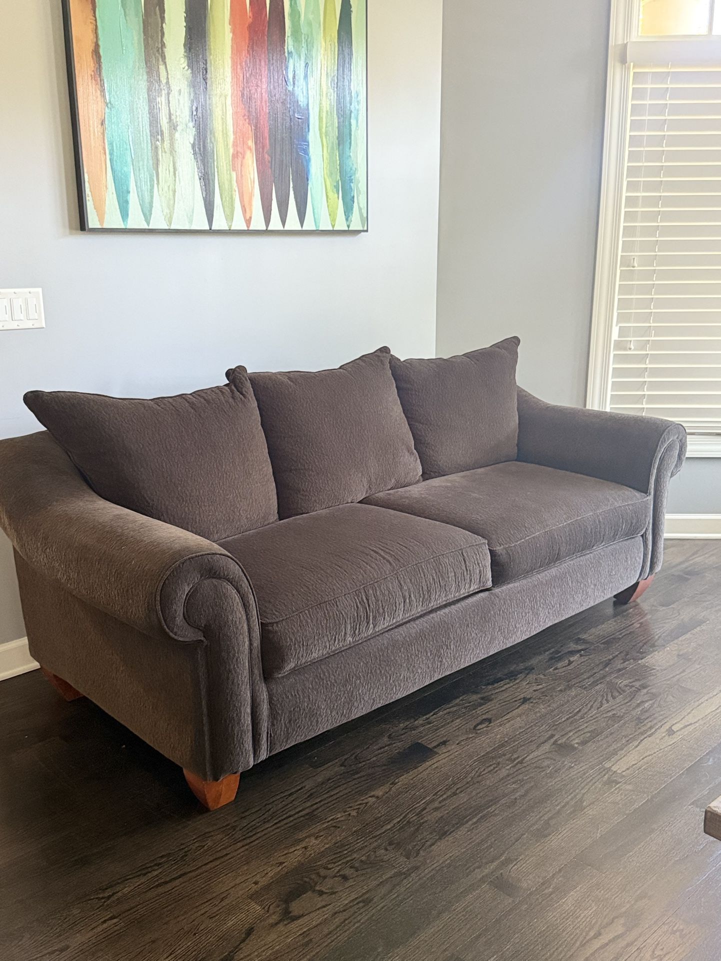 90” Chocolate Brown Couch from Macy’s – Gently Used, Very Comfortable