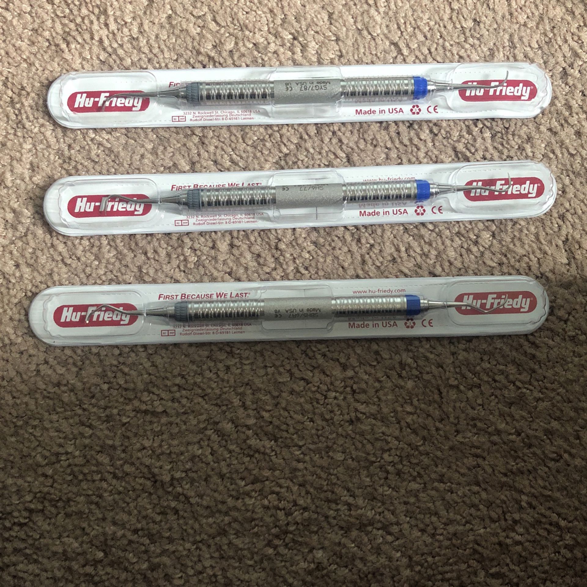 3 set of dental instruments