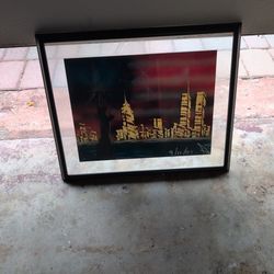 Framed Art Sept 11 And Twin Towers Glass