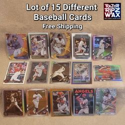 15 CARD LOT of BASEBALL CARDS feat PETE ALONSO JACKSON CHOURIO OZZIE SMITH FREE SHIPPING