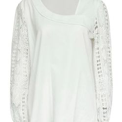 Fall Fashion for Women Trendy Long Lace Sleeve Shirts Pleated Tunic Tops Loose Blouses Basic Trendy Fall Clothes. Size L