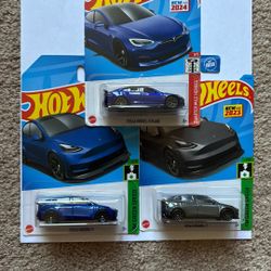 Lot Of 3 Hot wheels Tesla 
