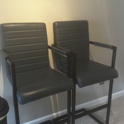 Tall Designer,  Leather Bar Chairs 
