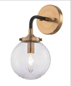 Home Decorators Collection 1-Light Matte Black and Antique Gold Wall Sconce
