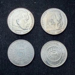 4 silver Germany coins