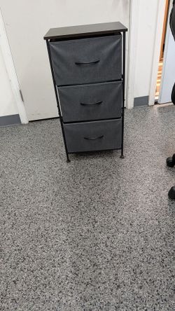 3 Drawers Dresser for Bedroom, Vesteel Fabric Chest of Drawers Tall Storage Tower with Wood Top and Sturdy Steel Frame, Storage Organizer Unit for Clo