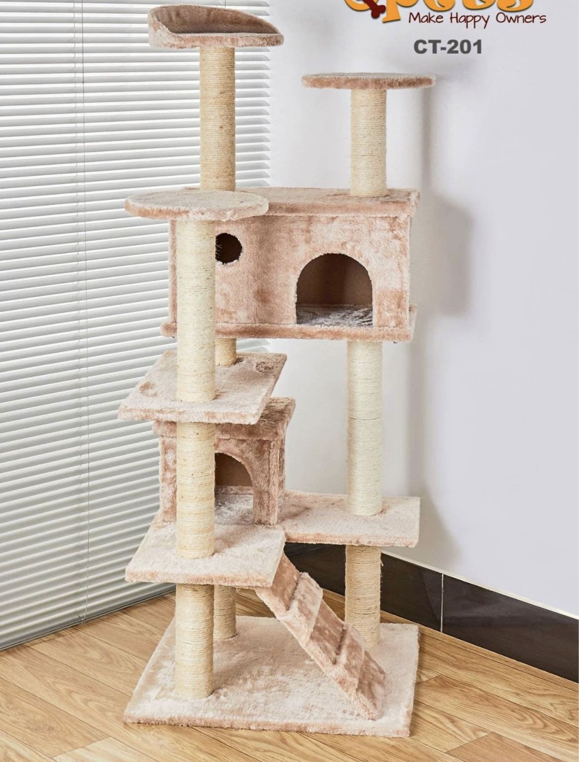 50 inch high cat tree, beige