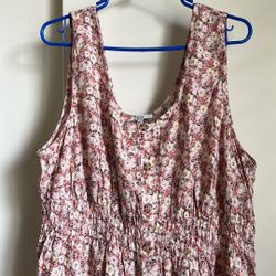 Floral Plus Size Dress Pink 