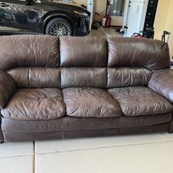 Brown leather Couch- Free Delivery 