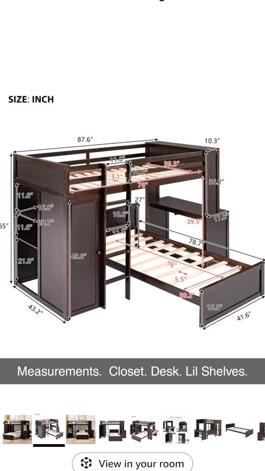 NEW Twin Over Twin Bunk Bed (Matresses Not Included)