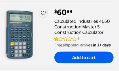 Construction Master 5 Calculator model 4050