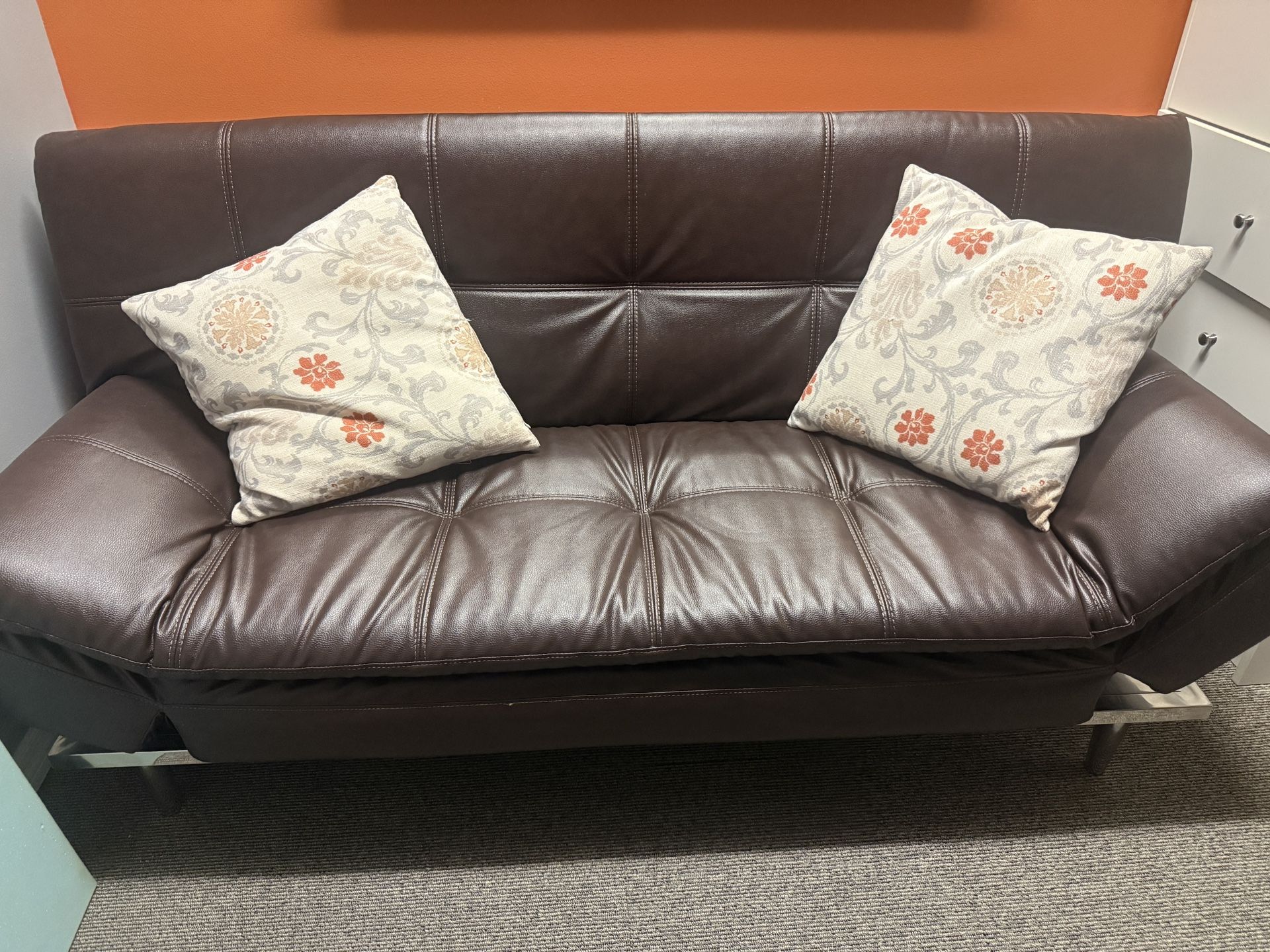 Faux Leather Futon Soda Bed