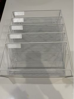 White 5-Tier Mesh Desk File Organizer