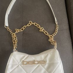 White and gold Bebe Purse 