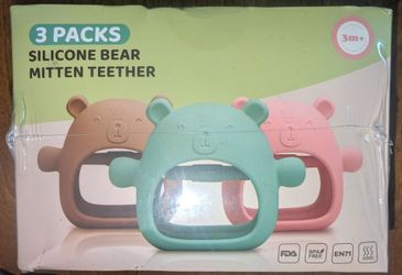 Silicone Bear Mitten Teether 3-Pack