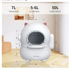 Caja de arena automática para gatos múltiples con tapete, sin necesidad de recoger, elimina olores, versión más reciente, tamaño regular, autolimpiant