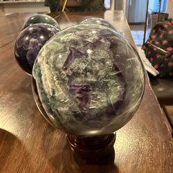 Large Rainbow Fluorite Sphere – 100mm (3.94”) – Beautiful Colors