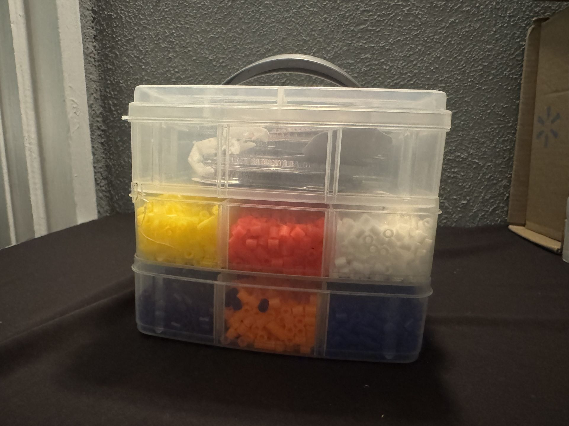 craft beads, DIY beads kit, bead organizer box, storage container, multi-layer storage, kids craft set, jewelry making beads, perler beads, fuse beads