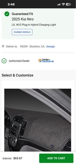Dash Designs Dashboard Cover 2025 Kia Niro