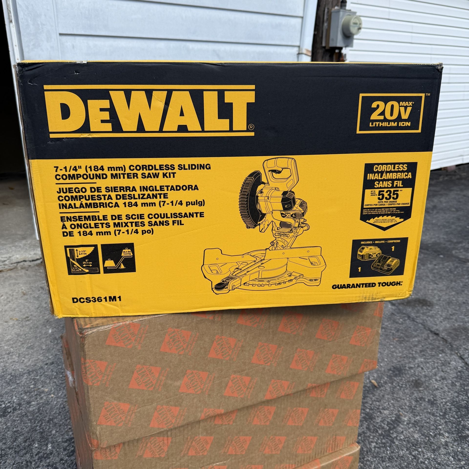 DEWALT 20V MAX Cordless Miter Saw with Battery
