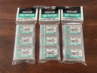 Maxell New MC-60UR Normal position Microcassette 3-Pack 60min -R Sealed