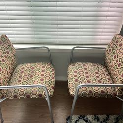 Polka Dotted Matching Set of 2 Comfy Chairs 