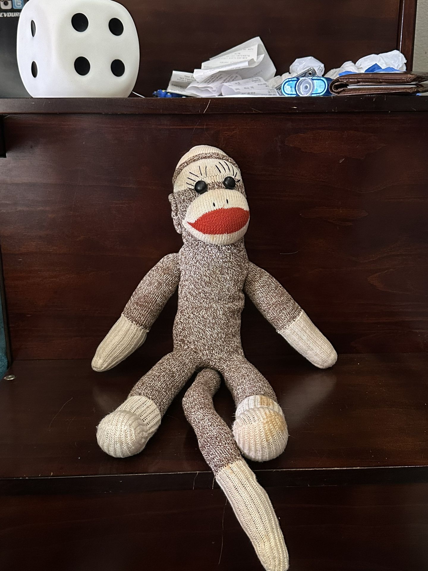 Sock Monkey Red Mouth Plush