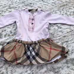 Boutique Burberry Long Sleeved Dress Infant 12 Months