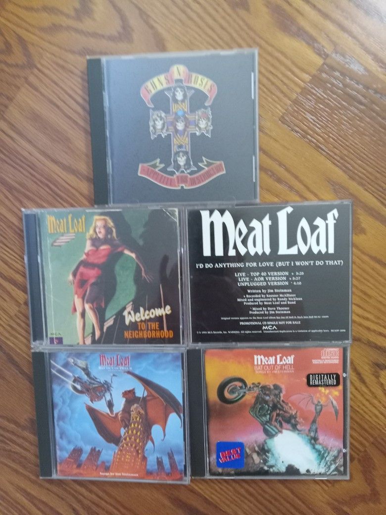 4 MEATLOAF CDS + 1 GNR CD