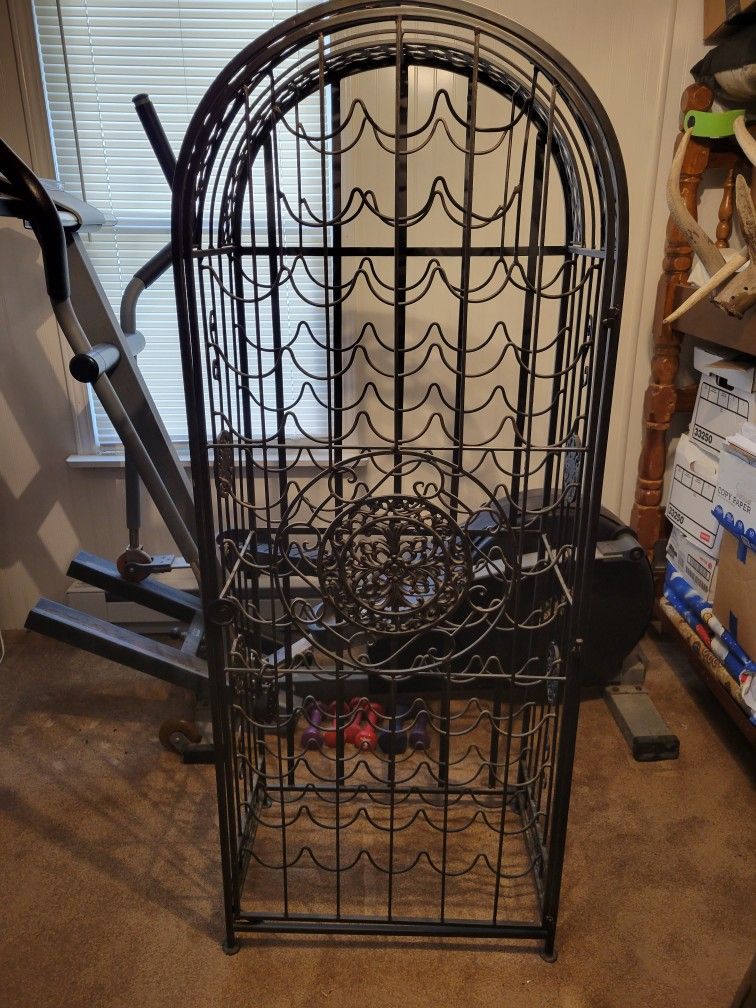 elliptical machine and wine rack