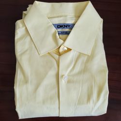 Yellow DKNY Slim Fit Dress Shirt