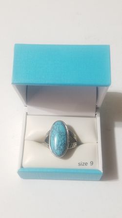 Turquoise Oval Ring Size 9 New Perfect Mom Gift