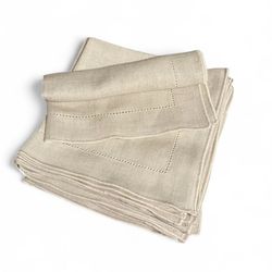 Vintage Linen Openwork Eyelet Embroidered Napkins Lot of 12