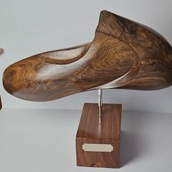 Luis Arias Modernist Carved Wooden Sculpture 'Figura 3