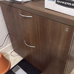 Two Drawer Wooden Filing Cabinet