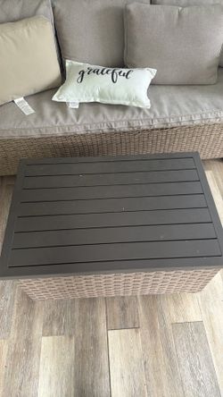 Outside table with storage