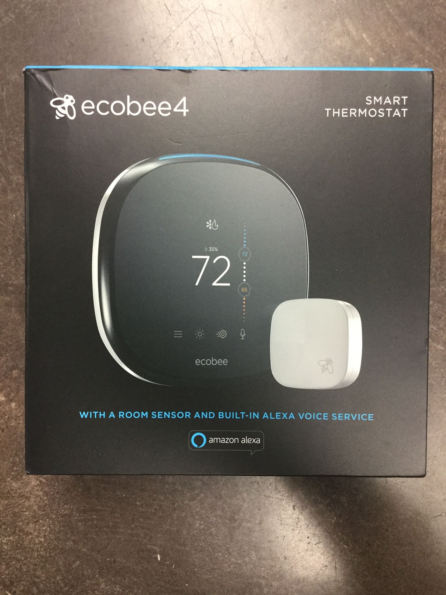 Ecobee 4 Smart Thermostat With Room Sensor and Built In Alexa Voice Service