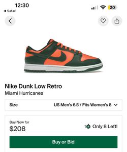 Nike Dunk Low Retro Miami Hurricanes