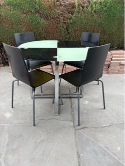 Glass Top Dining Table with 4 Chairs