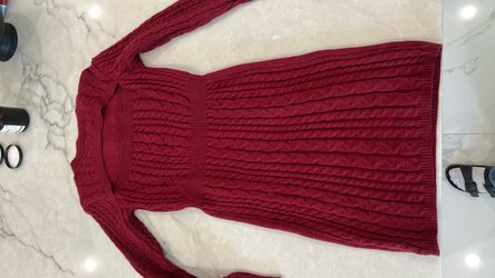 Burgundy mini sweater dress