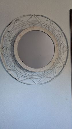 Circle Rustic  Metal Mirror
