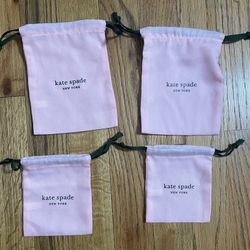 Kate Spade Medium And Small Drawstring Jewelry Pouch Lot of 4 Pink Dust Bags