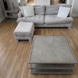 Sofa + Chaise + Coffee Table + Side Table + Lamp