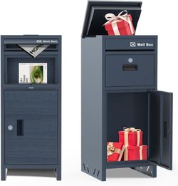 Gray Metal Anti-Theft Package Delivery Waterproof (Outdoor) Drop Box (for Packages) & Mailbox [NEW] **Retails for $250 <NO Assembly Req>
