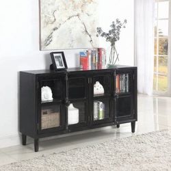 Brand New Rustic Black Accent Cabinet