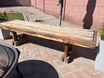 Rustic Wood Outdoor Bench x2