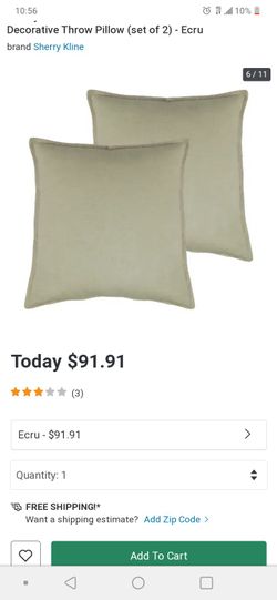Ecru pillow set of 2