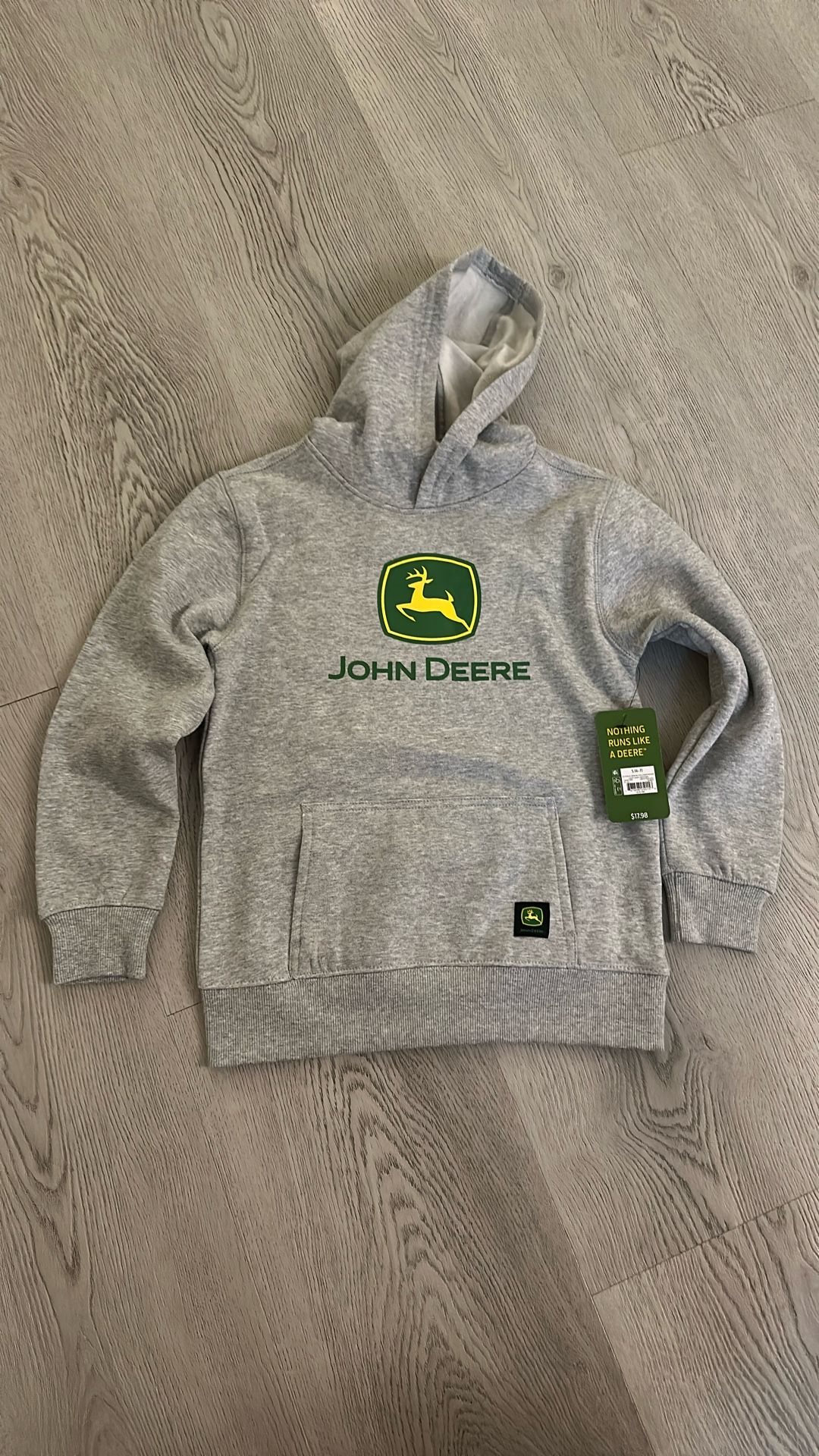 John Deere Boys Graphic Fleece Long Sleeve Hoodie, Size Small 6/7