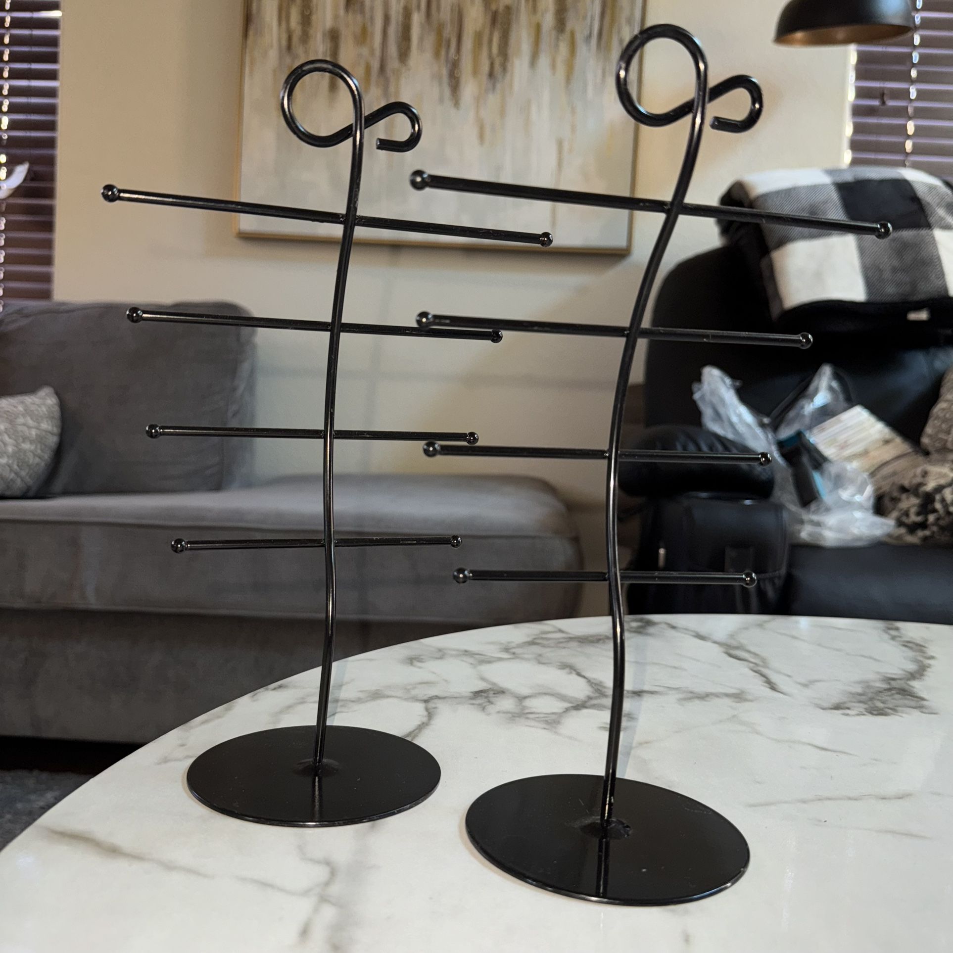 Set of 2 Jewelry Metal Stand Holders
